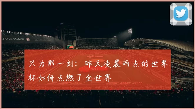 只为那一刻:昨天凌晨两点的世界杯如何点燃了全世界